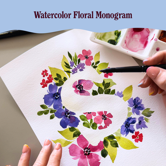 Watercolor Floral Monogram