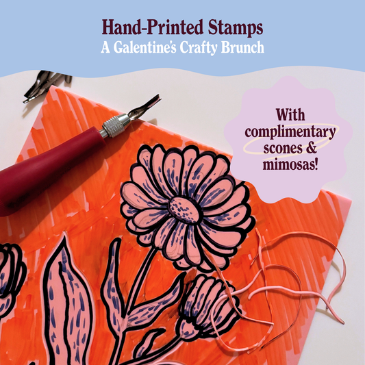 Hand-Printed Stamps: A Galentine's Crafty Brunch