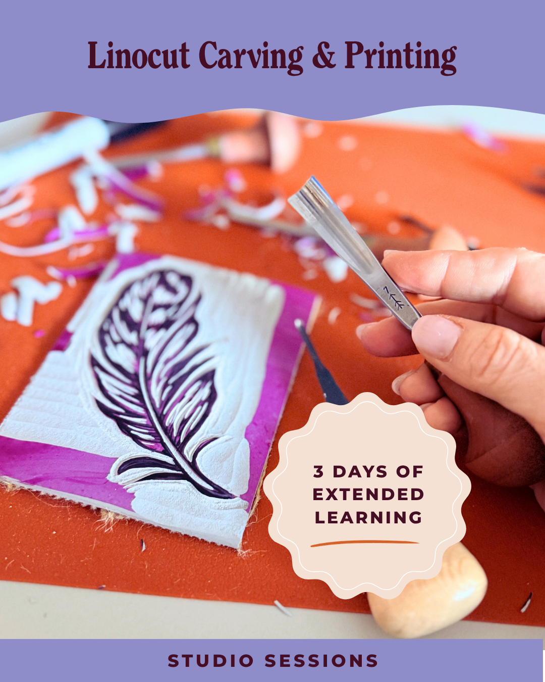 Linocut Carving & Printing: Studio Sessions (Three Days)