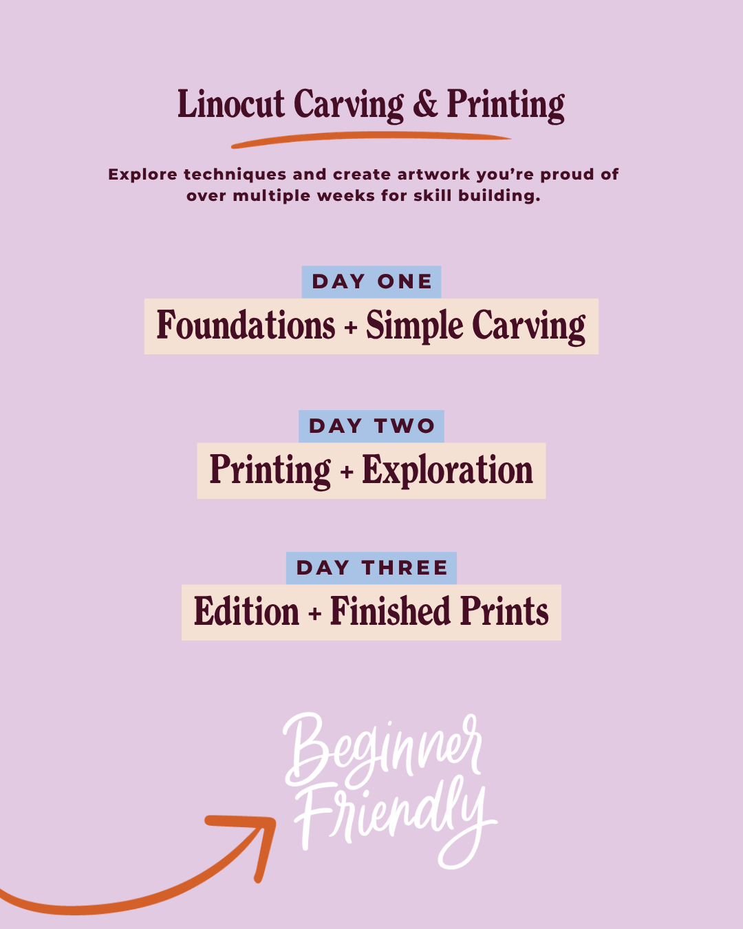 Linocut Carving & Printing: Studio Sessions (Three Days)