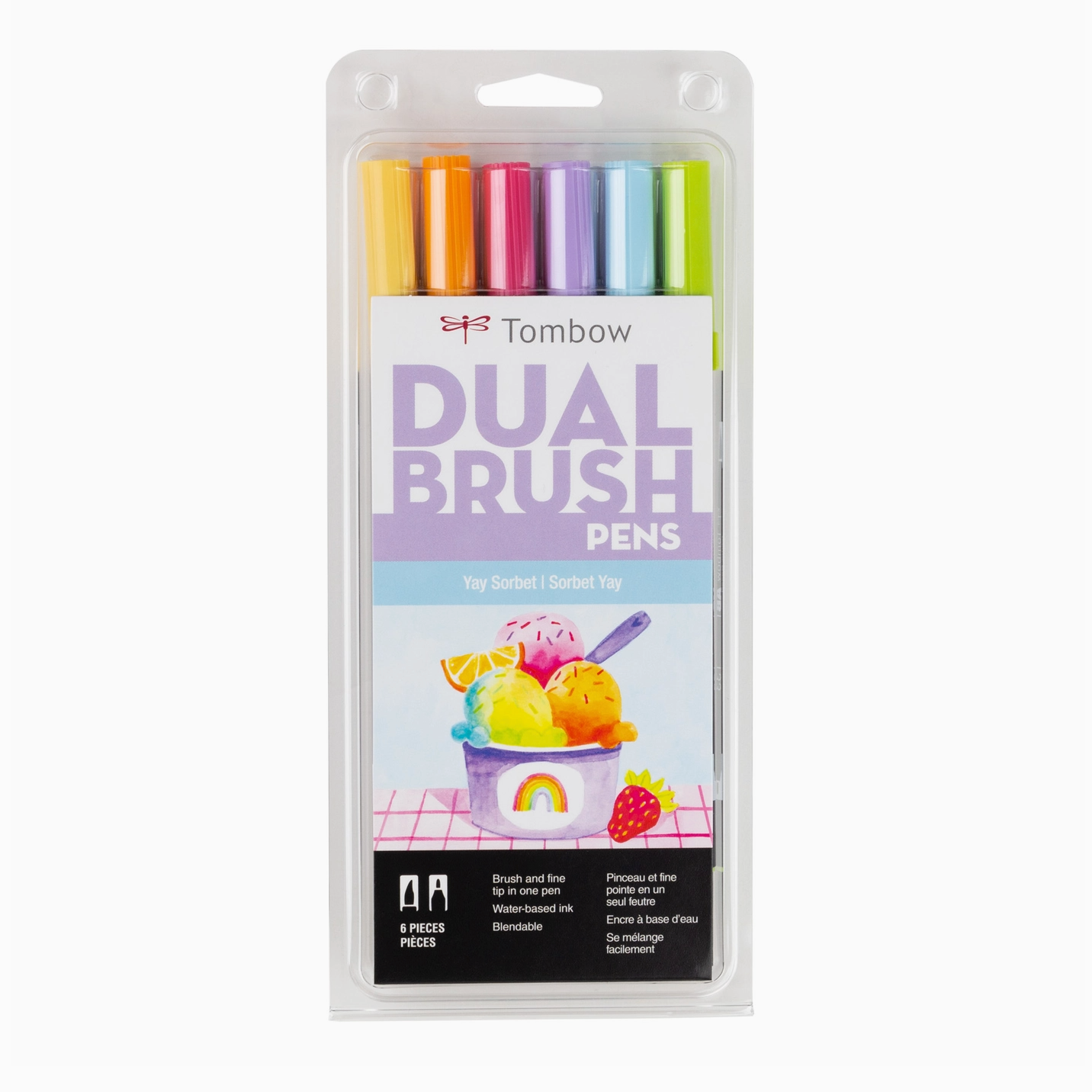 Yay Sorbet – Dual Brush Pen 6-Pack