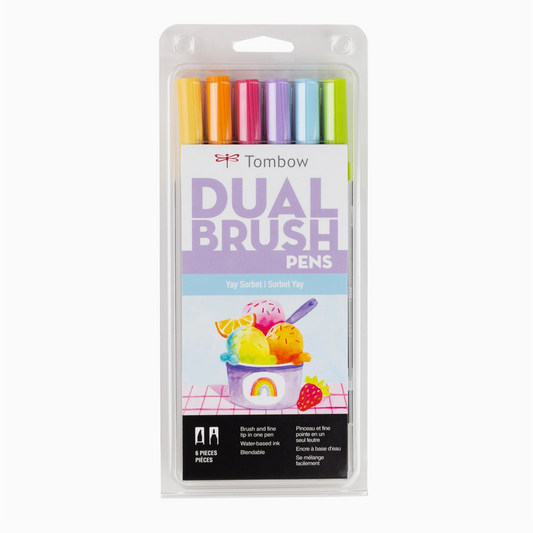 Yay Sorbet – Dual Brush Pen 6-Pack