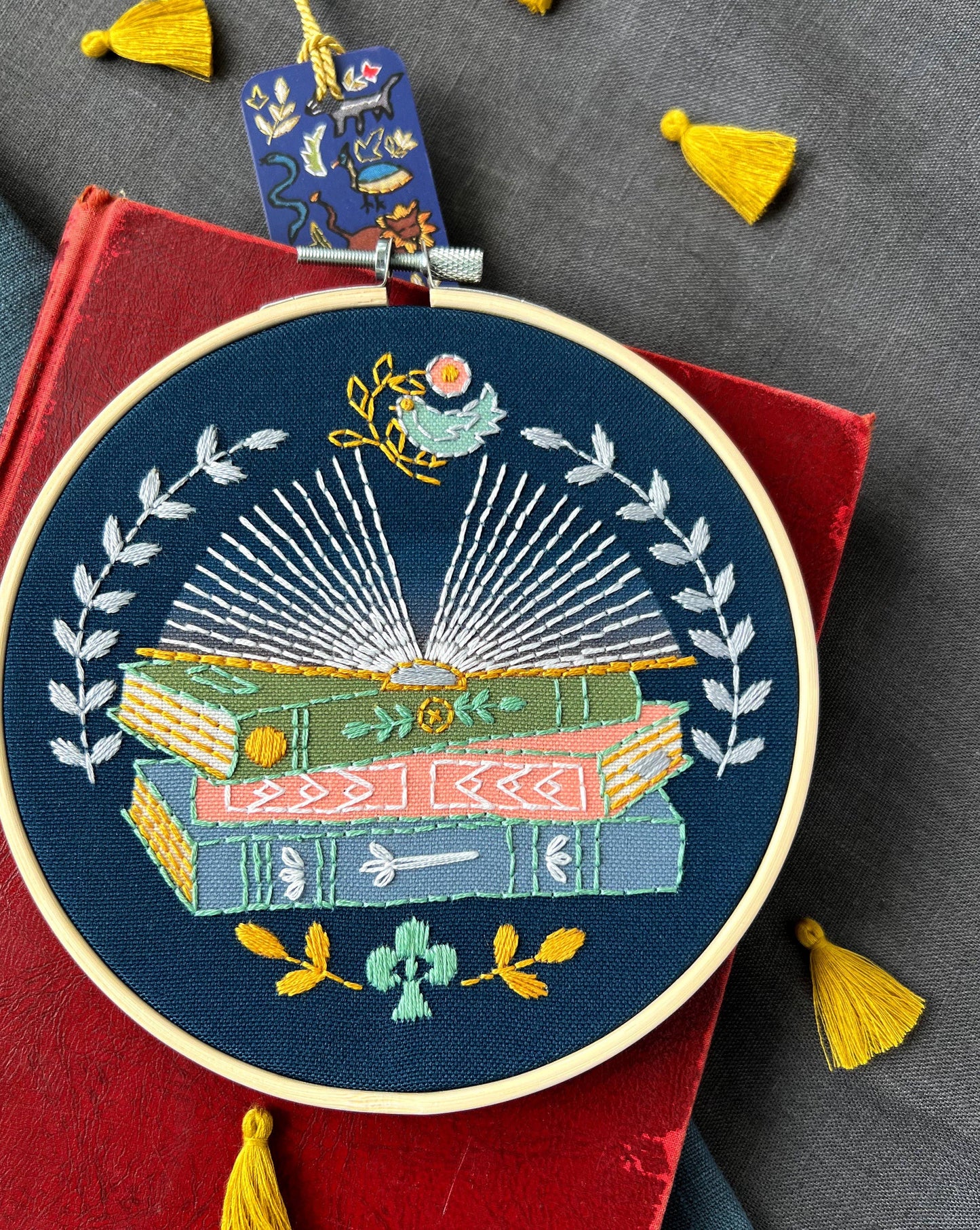 Reader Embroidery DIY Art Kit