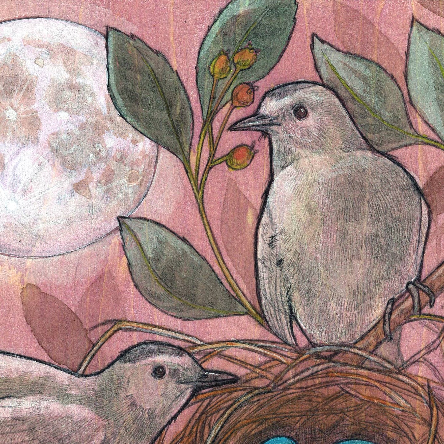 Strawberry Moon 8x8" Art Print
