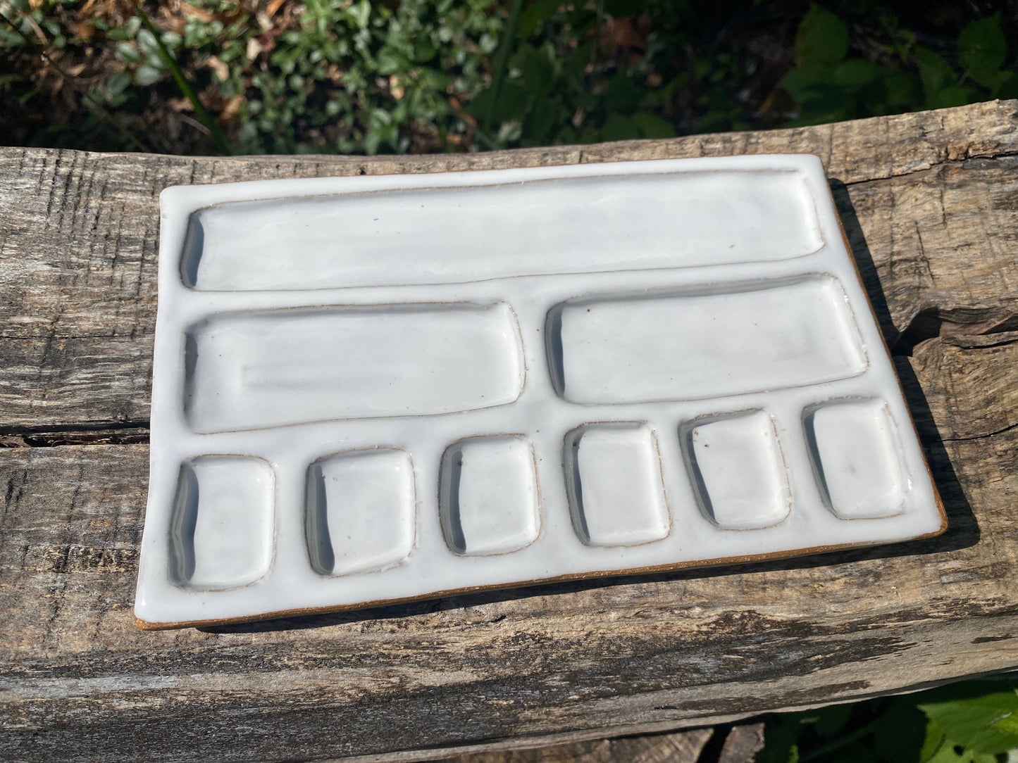 Handmade Ceramic Artist Paint Palette (Large 9-Pan)