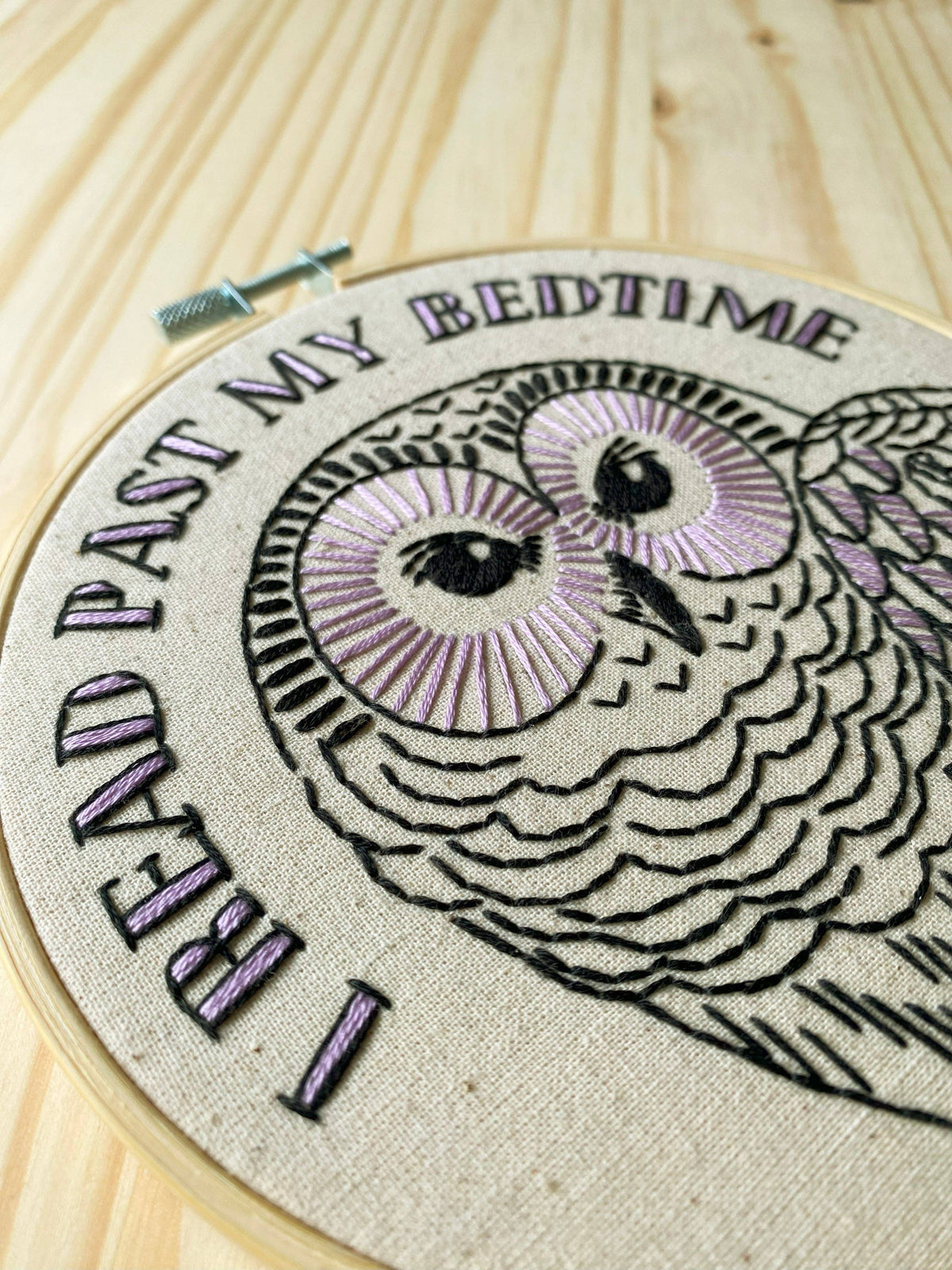 I Read Past My Bedtime Owl DIY Embroidery Kit