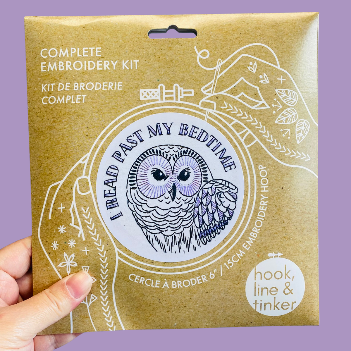 I Read Past My Bedtime Owl DIY Embroidery Kit