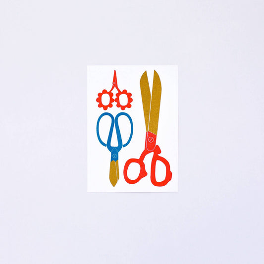 Scissors Mini Risograph Print