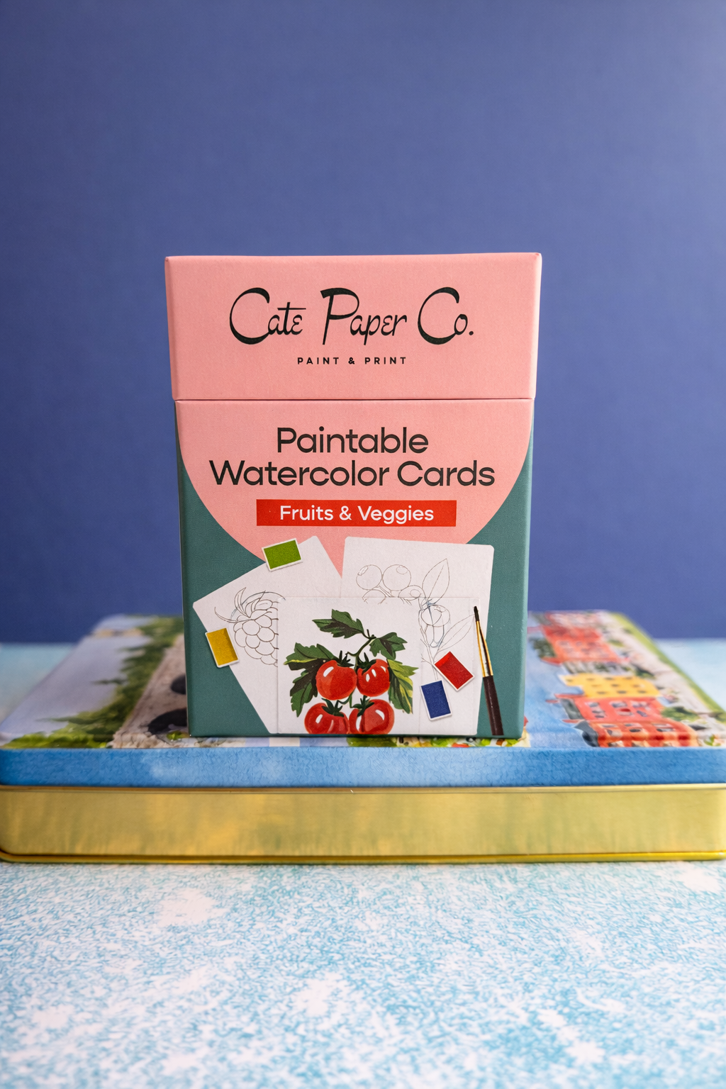 Paintable Watercolor Card Deck — Fruits and Veggies