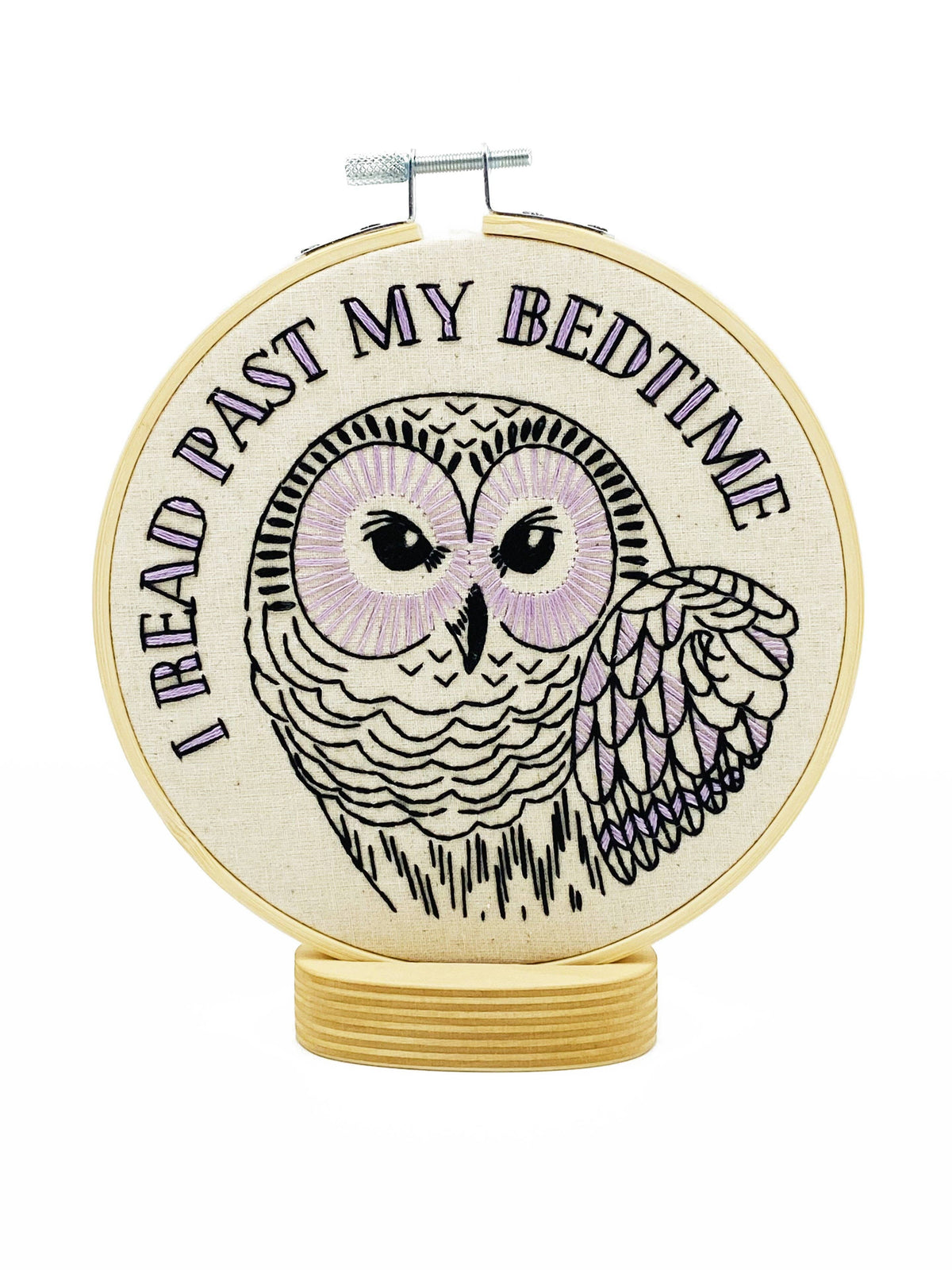 I Read Past My Bedtime Owl DIY Embroidery Kit