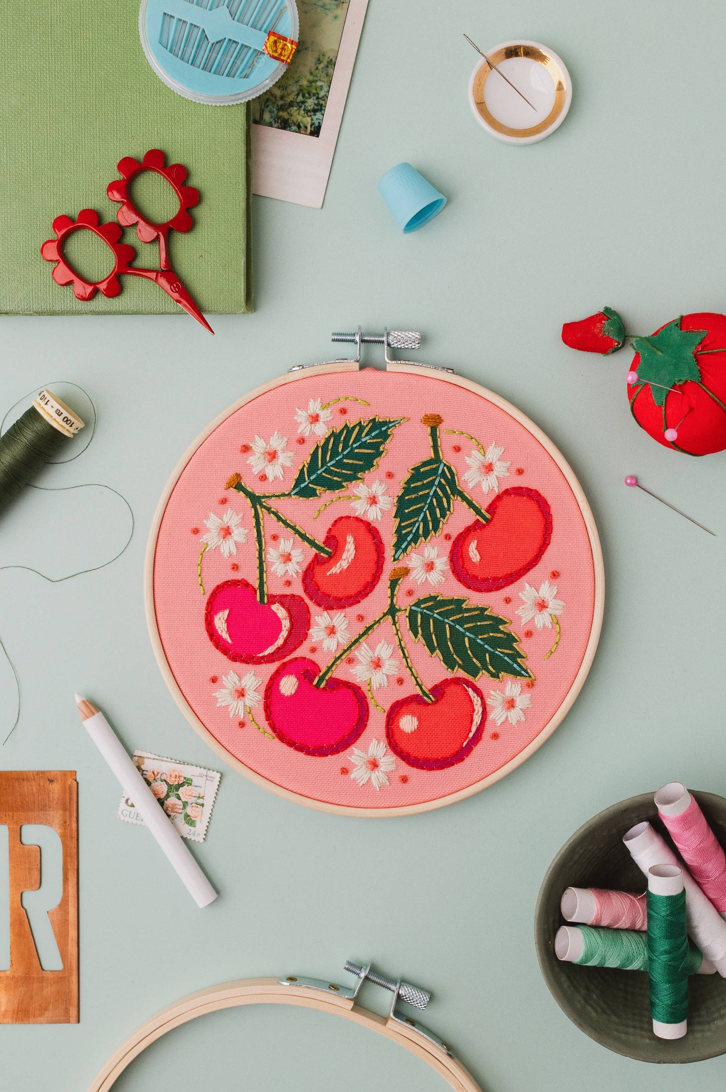 Cherries Embroidery DIY Kit