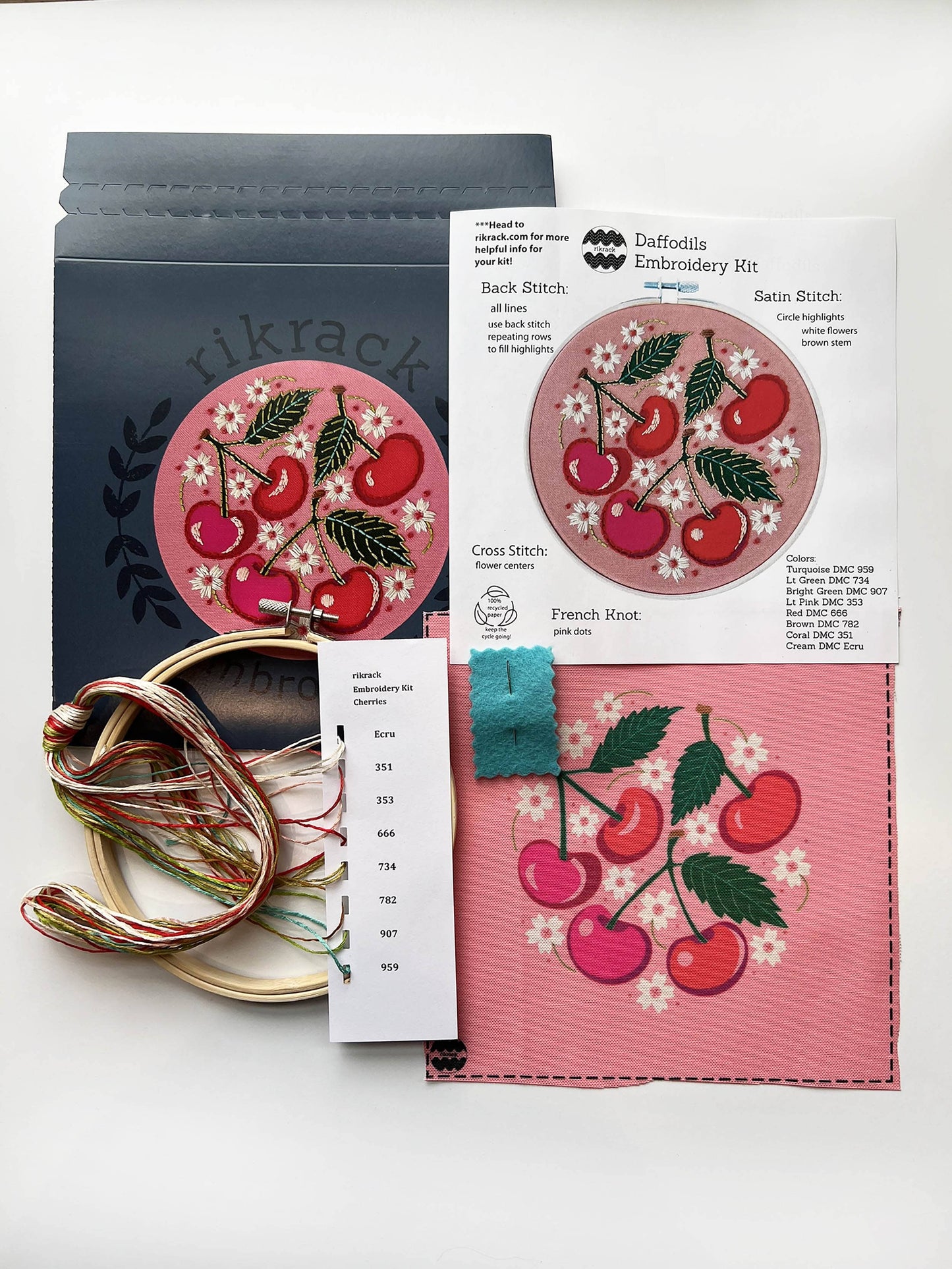 Cherries Embroidery DIY Kit
