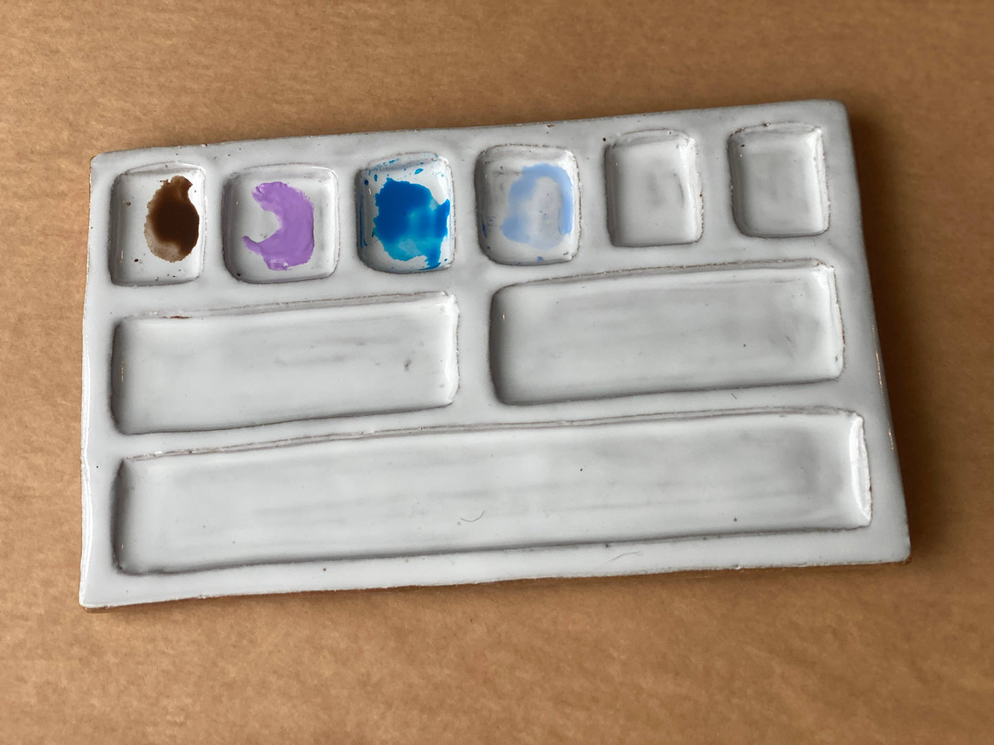Handmade Ceramic Artist Paint Palette (Large 9-Pan)