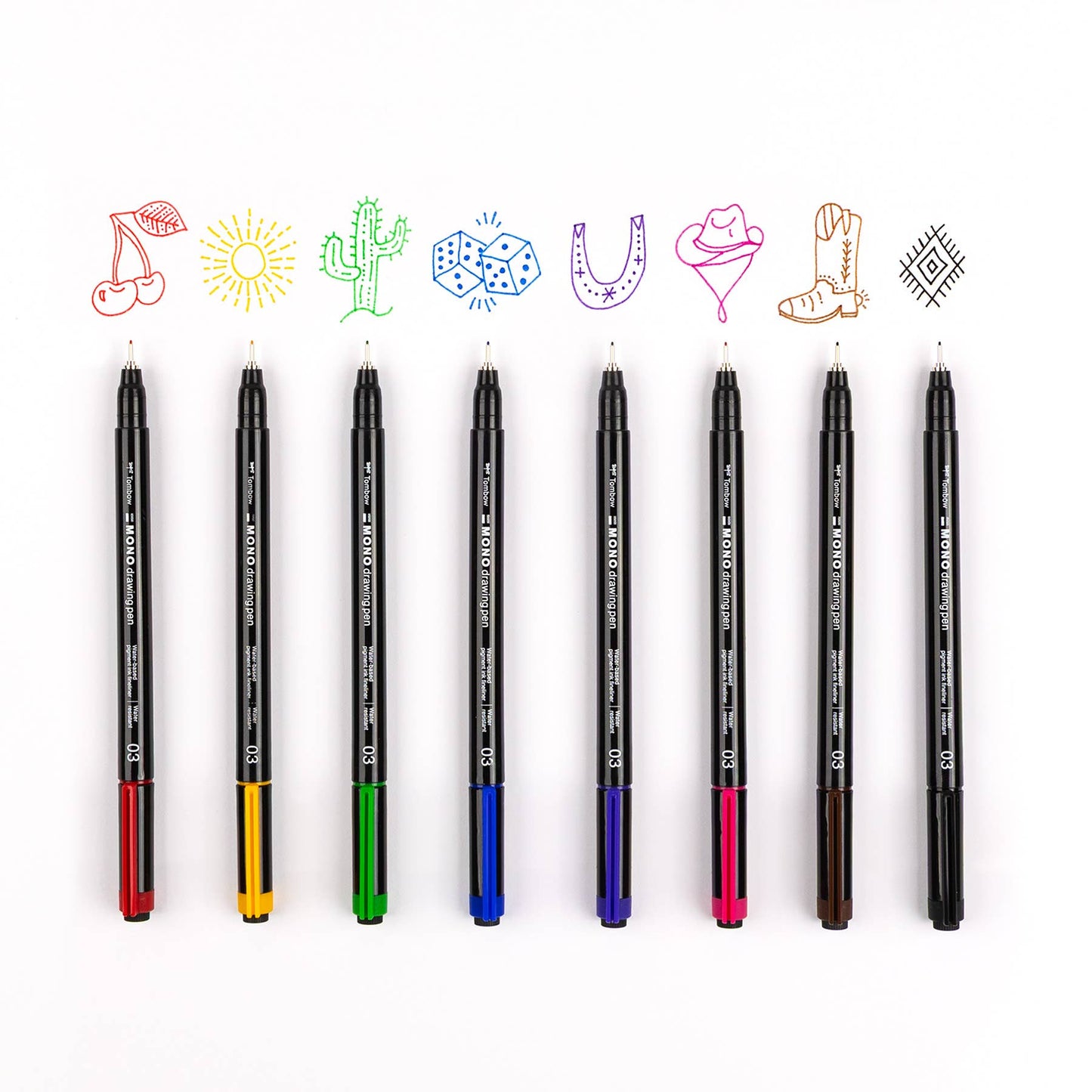 MONO Drawing Pen Colors, 8-Pack