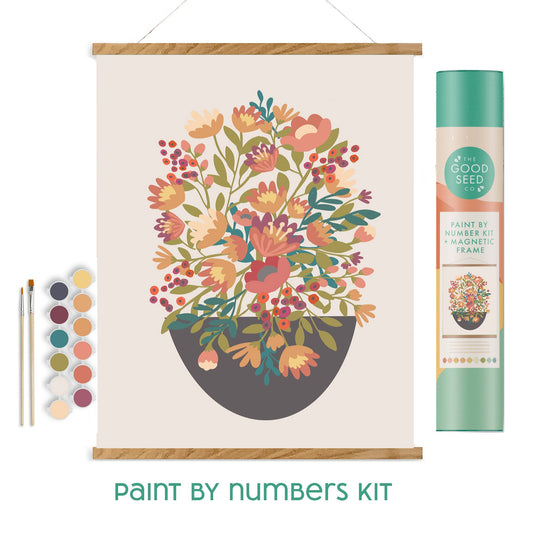 Acrylic Paint-by-Number Kit: Flowers Edition