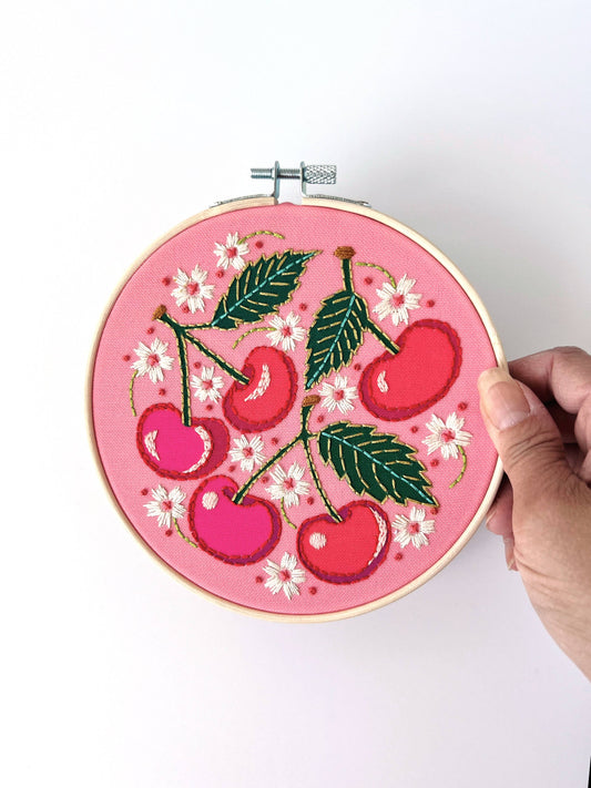 Cherries Embroidery DIY Kit