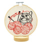 Kitten with Knitting Complete Embroidery Kit