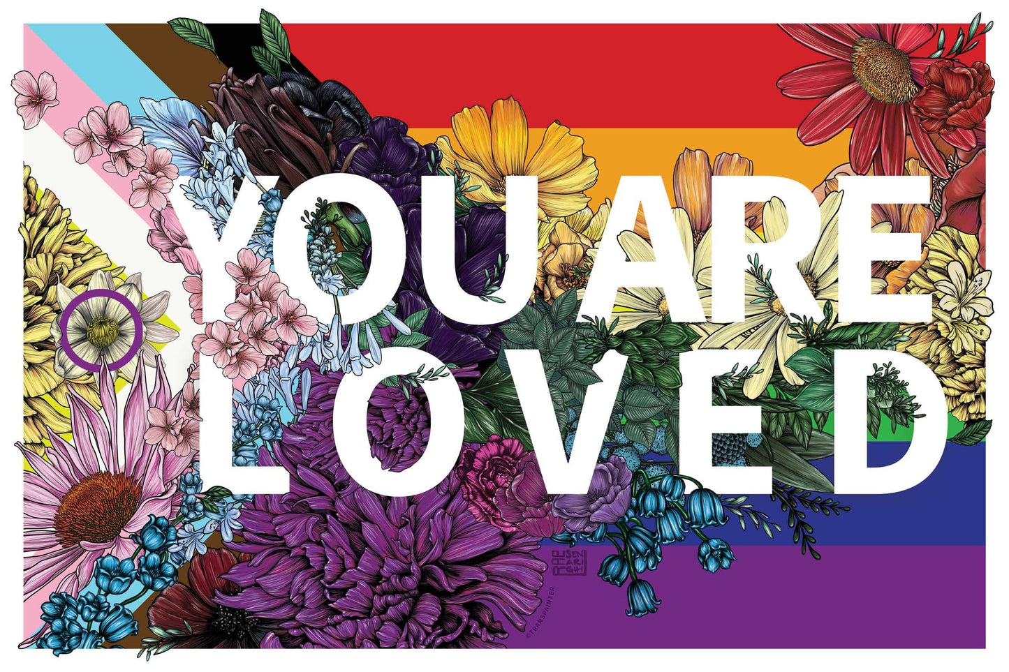 You Are Loved Poster | Rainbow Pride Art | LGBTQ Poster