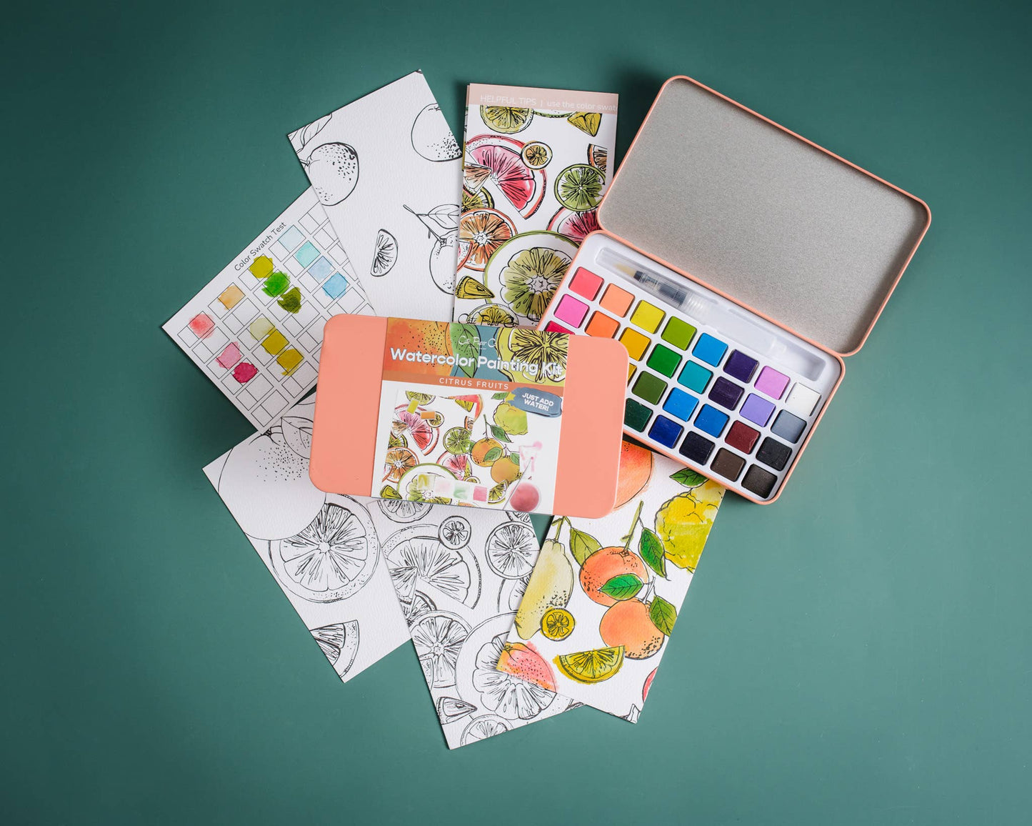 Citrus Fruits Watercolor Painting DIY Art Kit