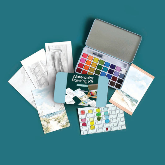 Seaside Studies Watercolor Painting DIY Art Kit